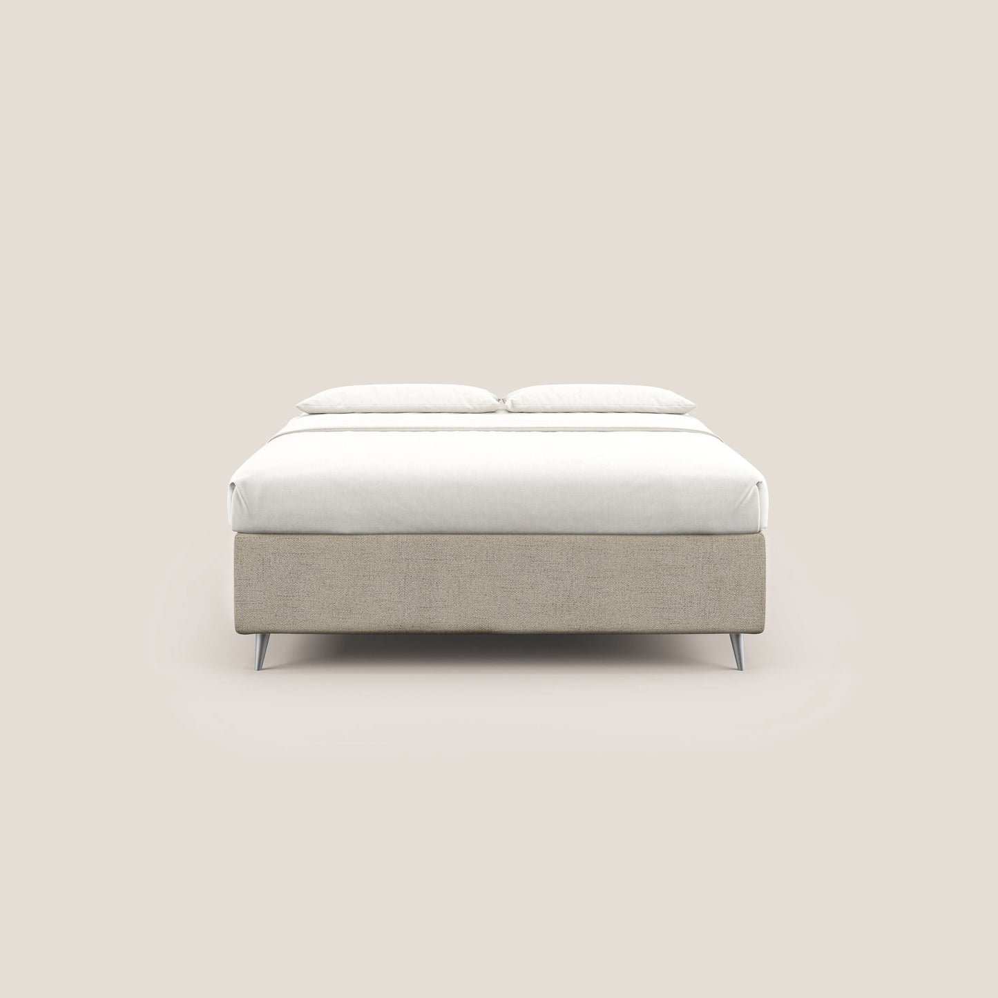 Febe sommier compatto per materasso 160x190 cm - grande capienza del contenitore in tessuto impermeabile T03 beige 