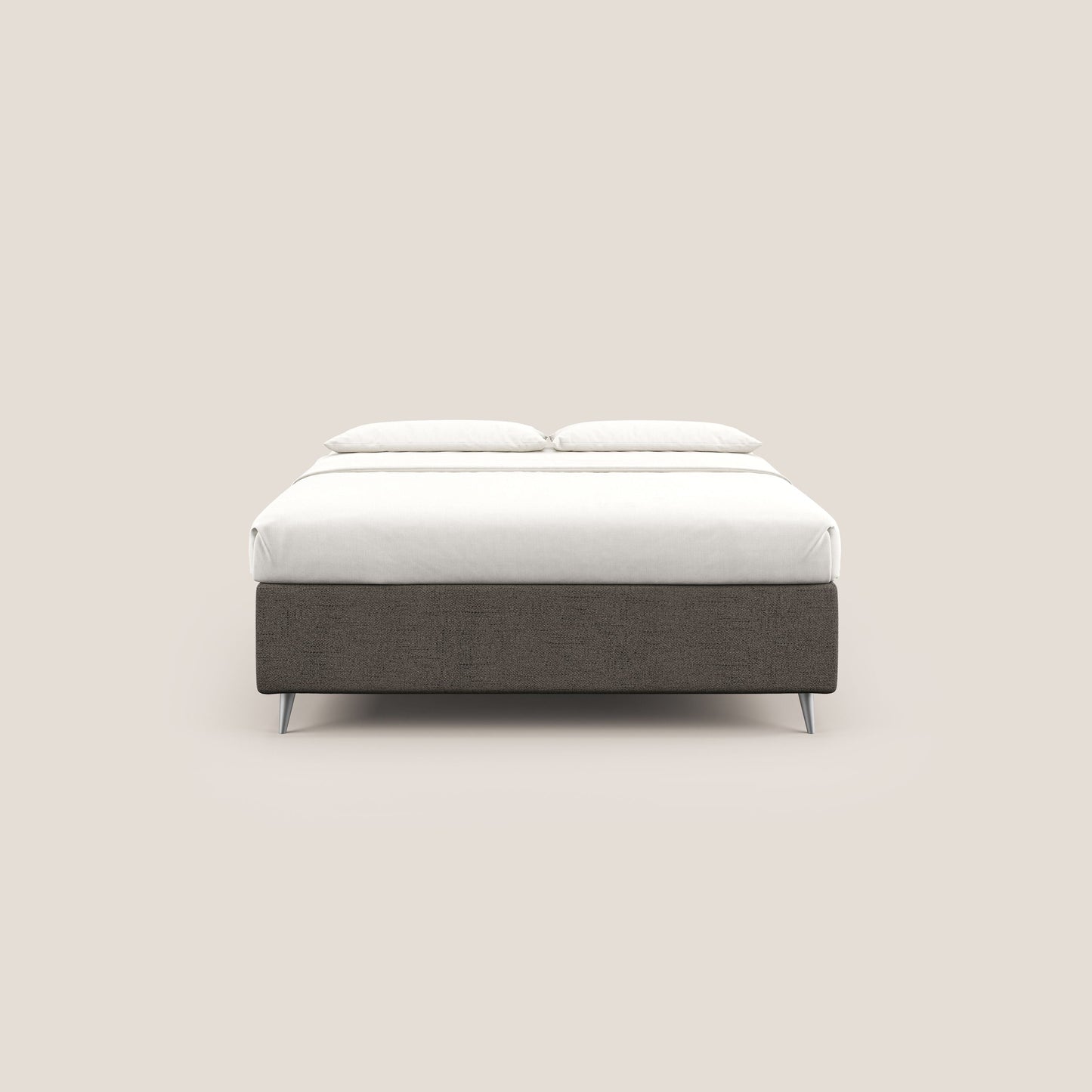 Febe sommier compatto con grande capienza del contenitore per materasso 160x190 cm in tessuto impermeabile T03 talpa 