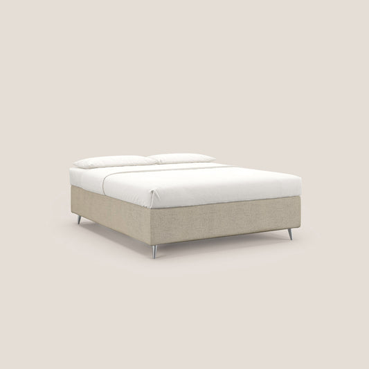 Febe sommier compatto per materasso 160x190 cm - grande capienza del contenitore in tessuto impermeabile T03 beige 