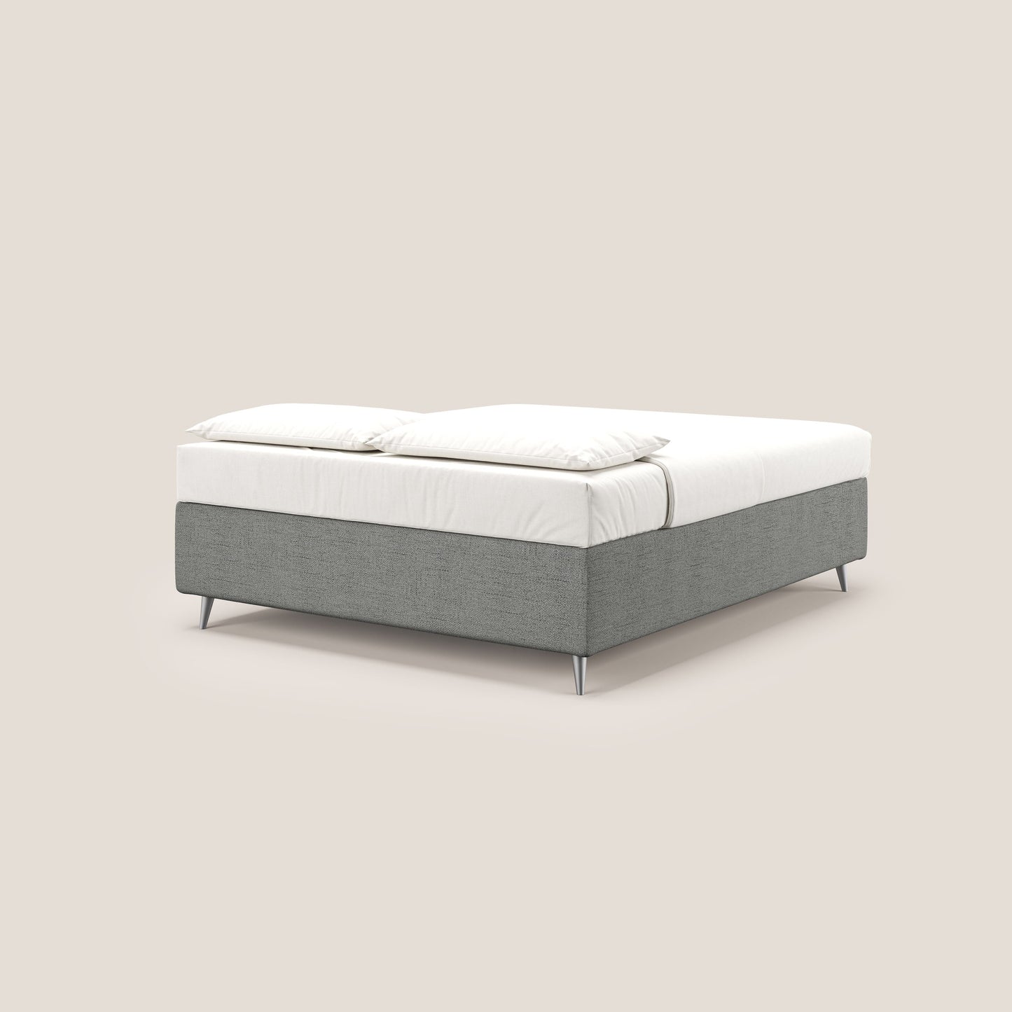 Febe sommier compatto con grande capienza del contenitore in tessuto impermeabile T03 grigio chiaro 