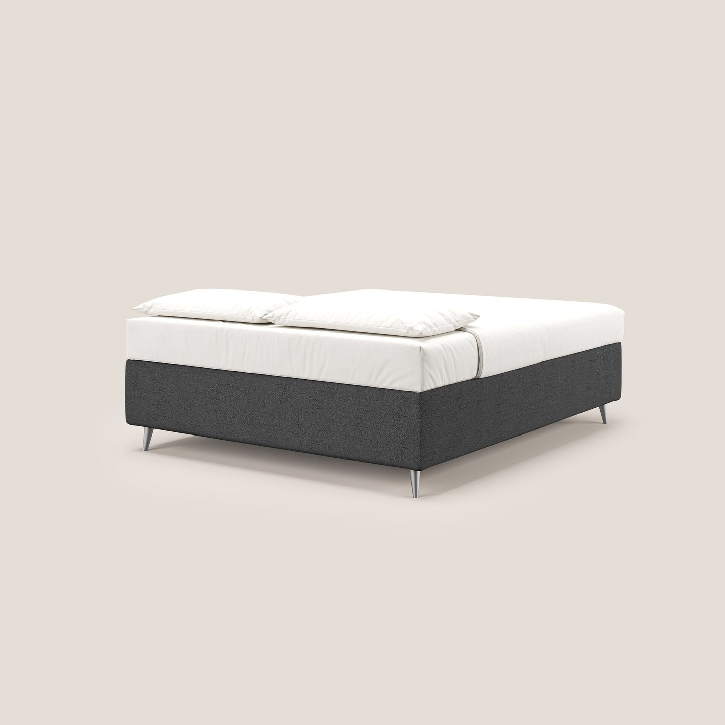 Febe sommier compatto con grande capienza del contenitore in tessuto impermeabile T03 grigio 