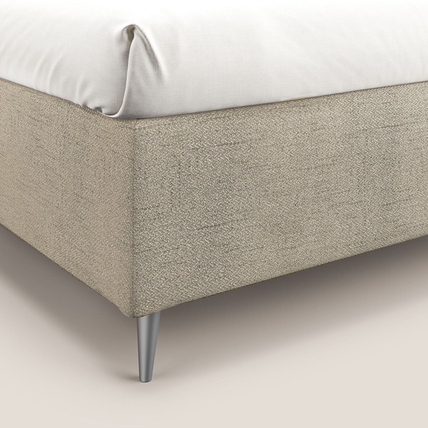 Febe sommier compatto per materasso 160x190 cm - grande capienza del contenitore in tessuto impermeabile T03 beige 
