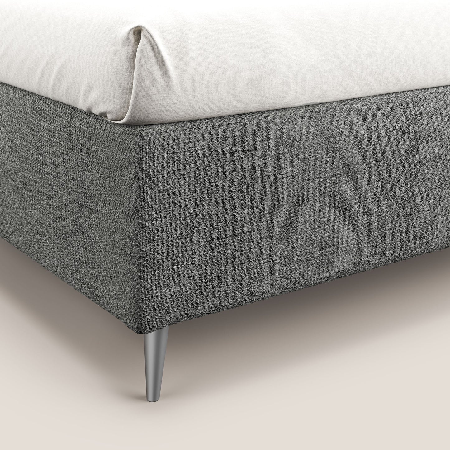 Febe sommier compatto con grande capienza del contenitore in tessuto impermeabile T03 grigio chiaro 