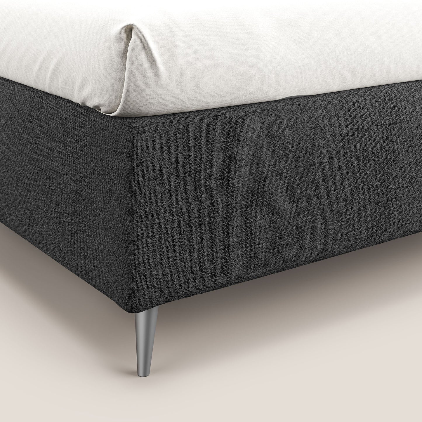 Febe sommier compatto con grande capienza del contenitore in tessuto impermeabile T03 grigio 