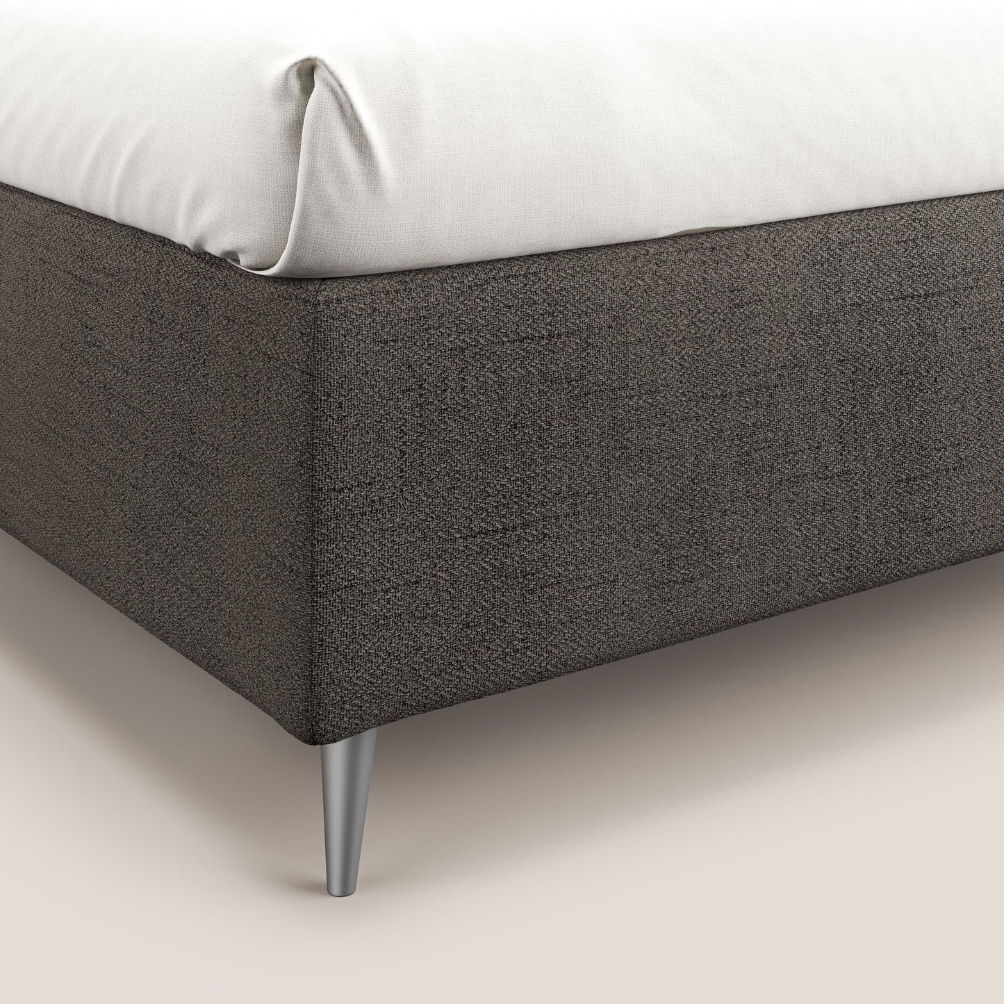 Febe sommier compatto con grande capienza del contenitore in tessuto impermeabile T03 talpa 