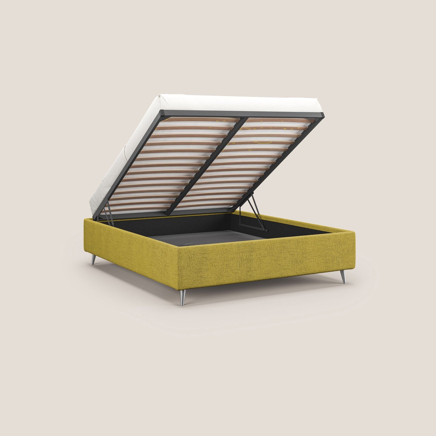 Febe sommier compatto con grande capienza del contenitore in tessuto impermeabile T03 giallo 