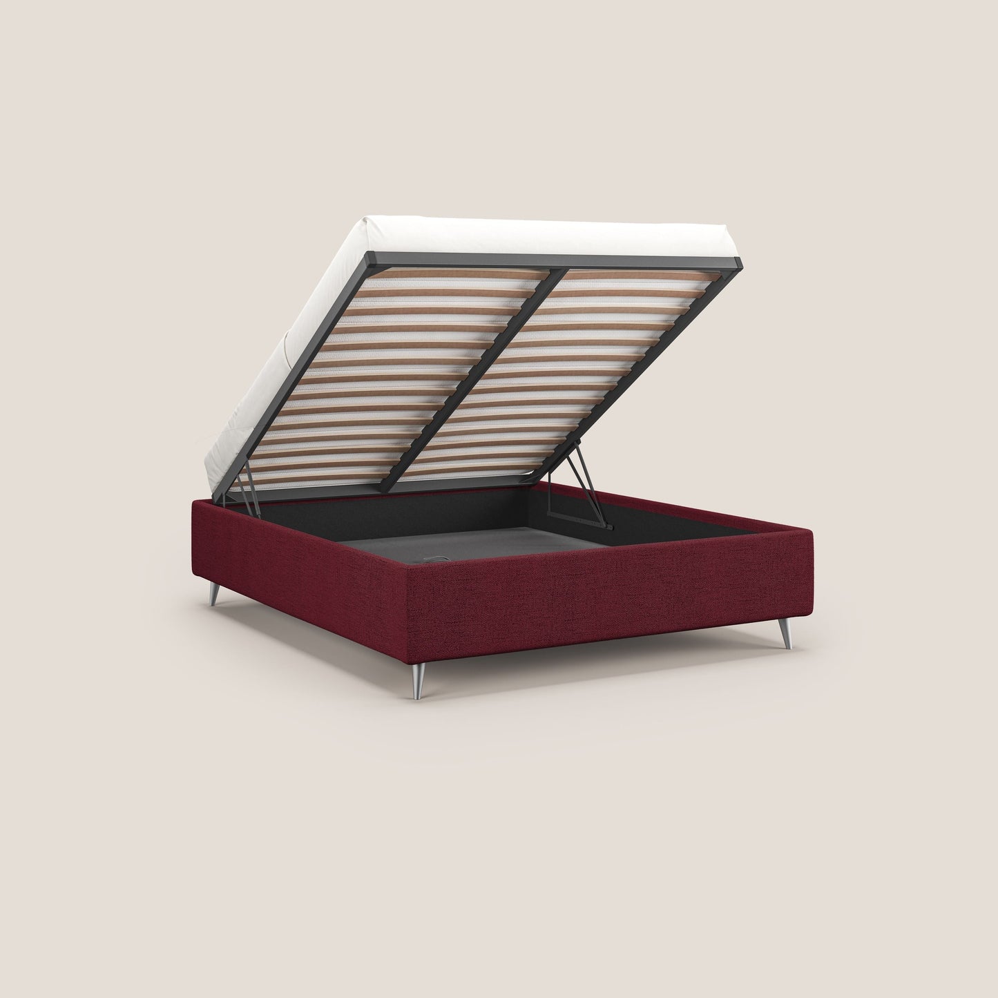 Febe sommier compatto con grande capienza del contenitore in tessuto impermeabile T03 rosso 