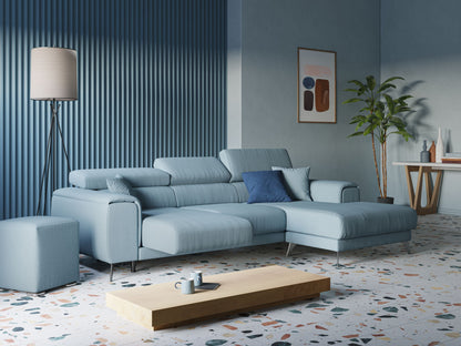 Fusion Divano angolare con sedute scorrevoli in tessuto morbido smacchiabile T05 carta da zucchero