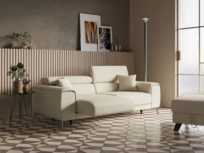 Fusion divano con sedute allungabili in tessuto smacchiabile T05 panna