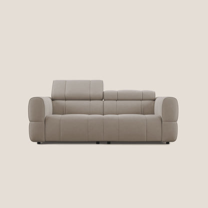 Giotto Divano modulare con opzione relax elettrico in microfibra effetto velluto impermeabile T09 tortora