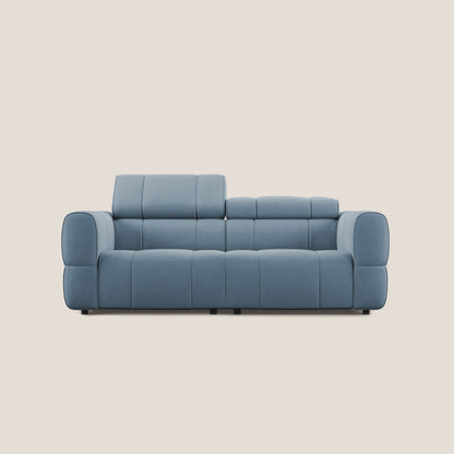 Giotto Divano modulare con opzione relax elettrico in microfibra effetto velluto impermeabile T09 carta da zucchero