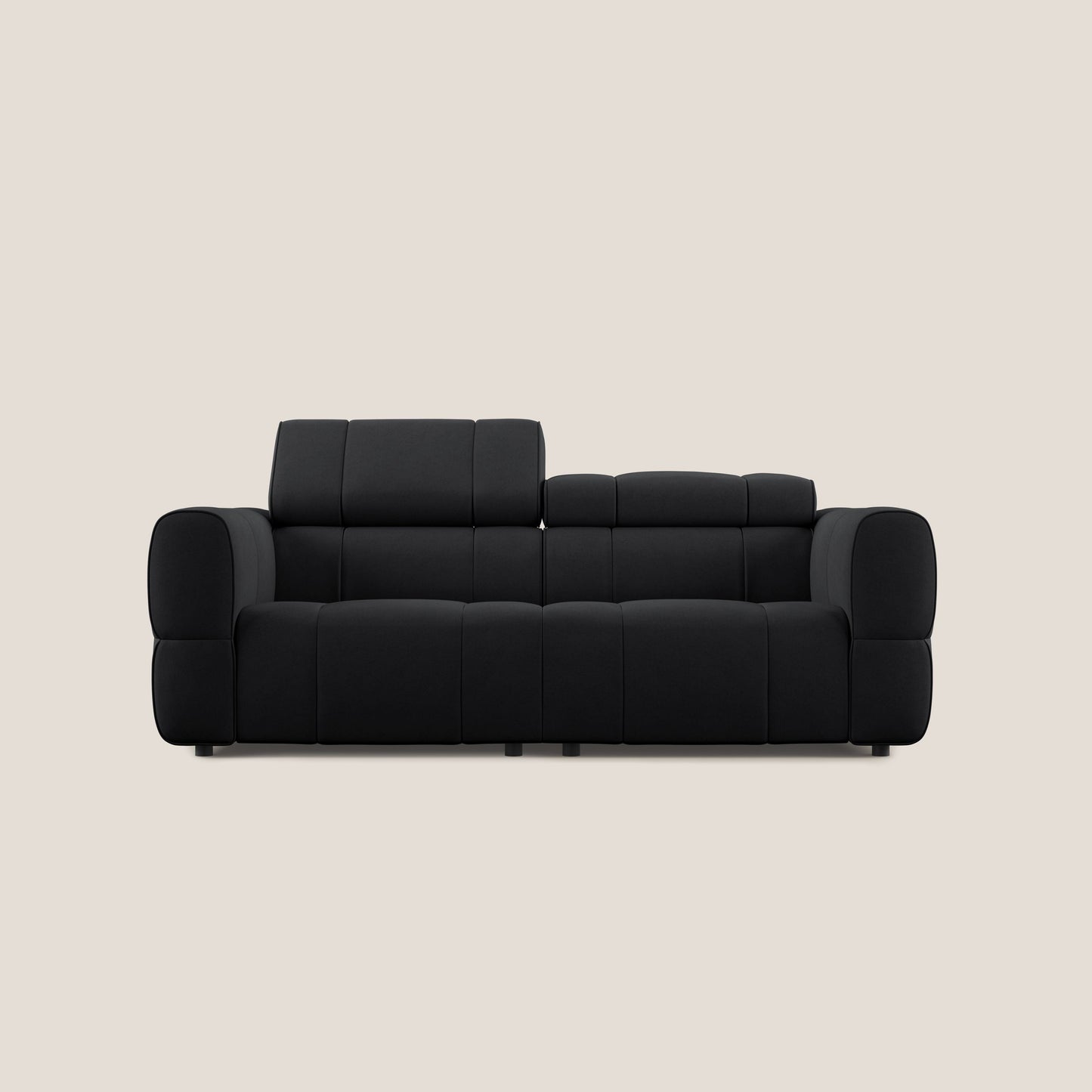 Giotto Divano modulare con opzione relax elettrico in microfibra effetto velluto impermeabile T09 antracite