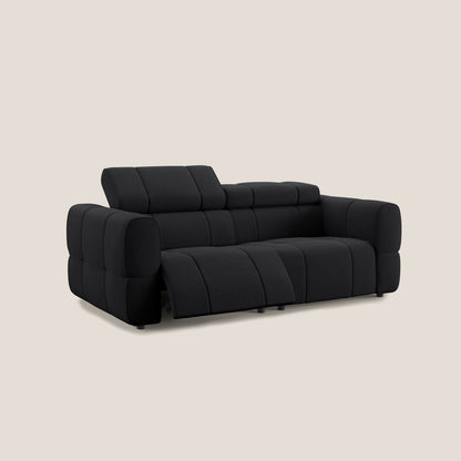 Giotto Divano modulare con opzione relax elettrico in microfibra effetto velluto impermeabile T09 antracite