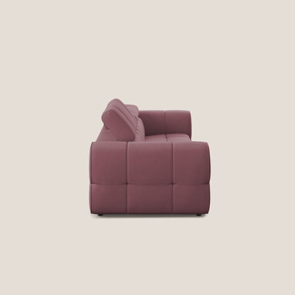 Giotto Divano modulare con opzione relax elettrico in microfibra effetto velluto impermeabile T09 salmone