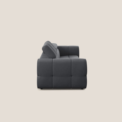 Giotto Divano modulare con opzione relax elettrico in microfibra effetto velluto impermeabile T09 grigio