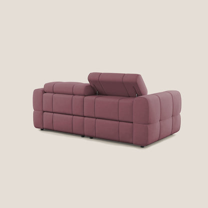 Giotto Divano modulare con opzione relax elettrico in microfibra effetto velluto impermeabile T09 salmone