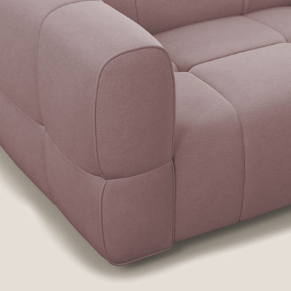 Giotto Divano modulare con opzione relax elettrico in microfibra effetto velluto impermeabile T09 rosa