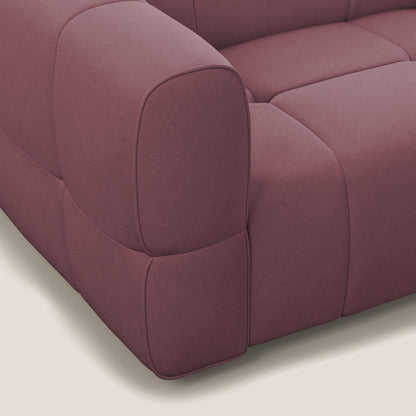 Giotto Divano modulare a 3 sedute con opzione relax elettrico in microfibra effetto velluto impermeabile T09 salmone