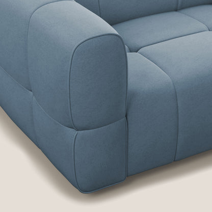 Giotto Divano modulare a 3 sedute con opzione relax elettrico in microfibra effetto velluto impermeabile T09 carta da zucchero