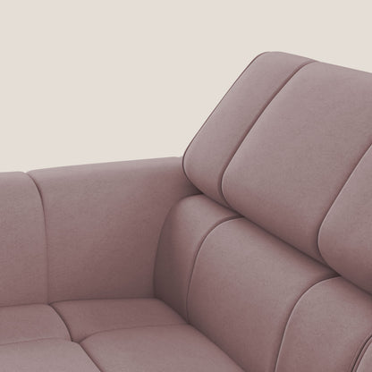 Giotto Divano modulare con opzione relax elettrico in microfibra effetto velluto impermeabile T09 rosa