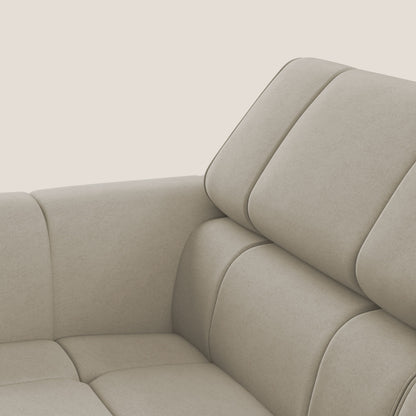 Giotto Divano modulare con opzione relax elettrico in microfibra effetto velluto impermeabile T09 beige