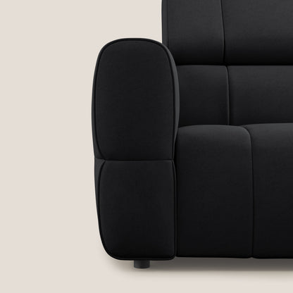 Giotto Divano modulare con opzione relax elettrico in microfibra effetto velluto impermeabile T09 antracite