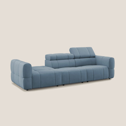 Giotto Divano con terminale e opzione relax elettrico in microfibra effetto velluto impermeabile T09 carta da zucchero