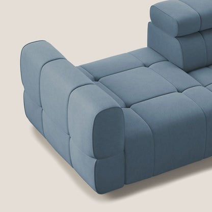 Giotto Divano con terminale e opzione relax elettrico in microfibra effetto velluto impermeabile T09 carta da zucchero