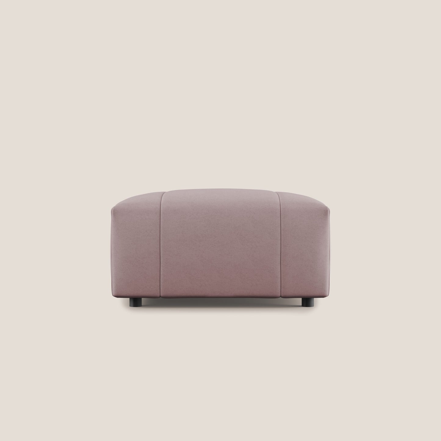 Pouf Giotto in morbida microfibra effetto velluto impermeabile idrorepellente T09 rosa 