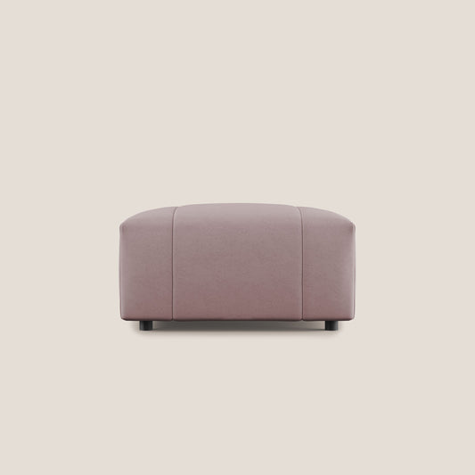 Pouf Giotto in morbida microfibra effetto velluto impermeabile idrorepellente T09 rosa 