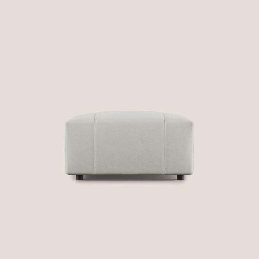 Pouf Giotto in morbida microfibra effetto velluto impermeabile idrorepellente T09 panna 