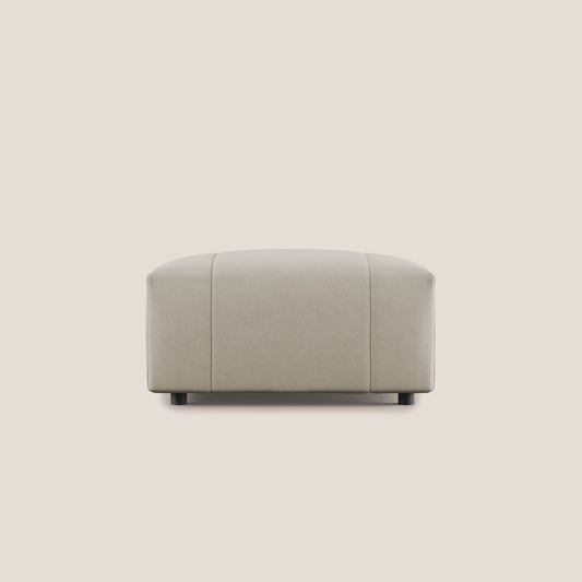Pouf Giotto in morbida microfibra effetto velluto impermeabile idrorepellente T09 beige 