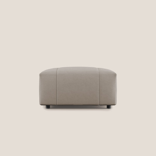 Pouf Giotto in morbida microfibra effetto velluto impermeabile idrorepellente T09 tortora 