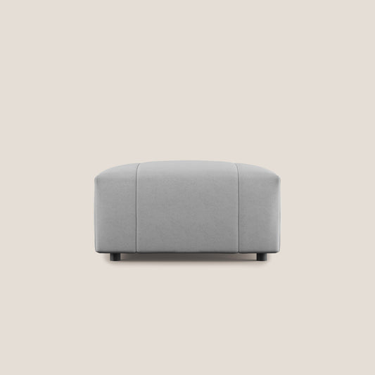 Pouf Giotto in morbida microfibra effetto velluto impermeabile idrorepellente T09 grigio chiaro 