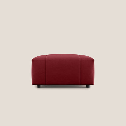 Pouf Giotto in morbida microfibra effetto velluto impermeabile idrorepellente T09 rosso 