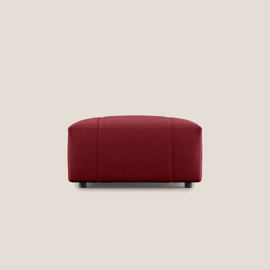 Pouf Giotto in morbida microfibra effetto velluto impermeabile idrorepellente T09 rosso 