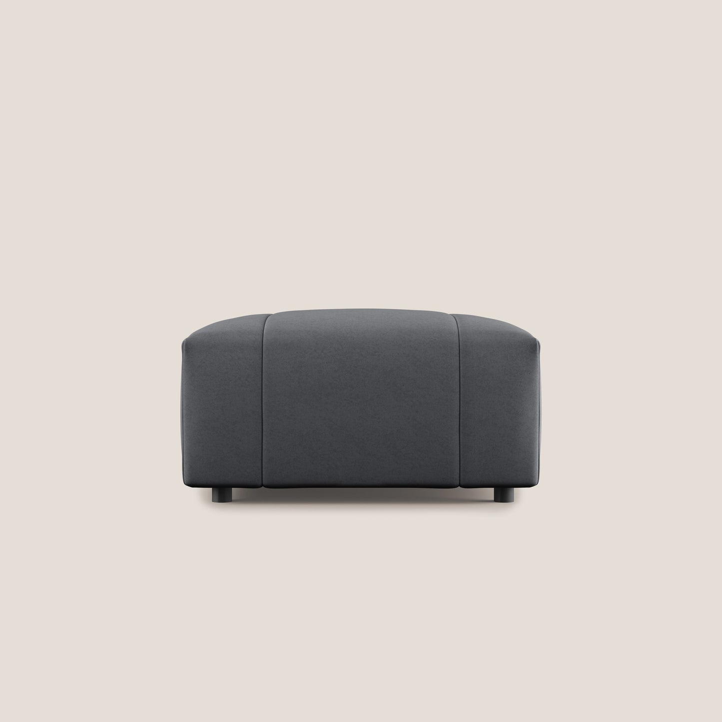 Pouf Giotto in morbida microfibra effetto velluto impermeabile idrorepellente T09 grigio 