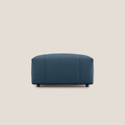 Pouf Giotto in morbida microfibra effetto velluto impermeabile idrorepellente T09 blu 