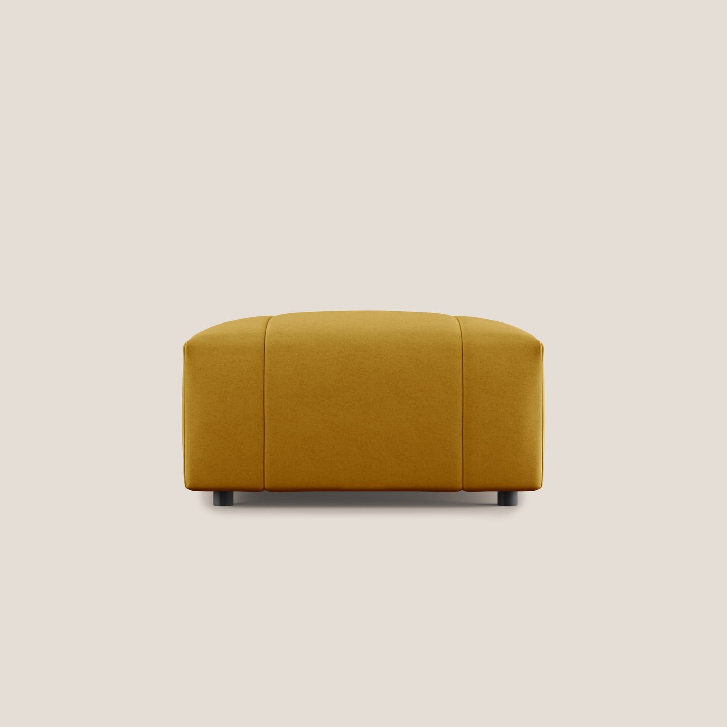 Pouf Giotto in morbida microfibra effetto velluto impermeabile idrorepellente T09 giallo 