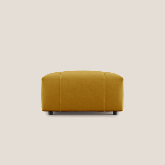 Pouf Giotto in morbida microfibra effetto velluto impermeabile idrorepellente T09 giallo 