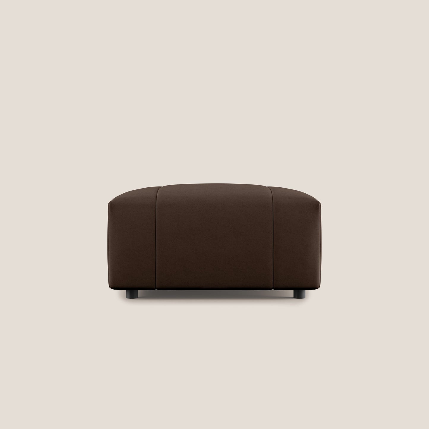 Pouf Giotto in morbida microfibra effetto velluto impermeabile idrorepellente T09 marrone 