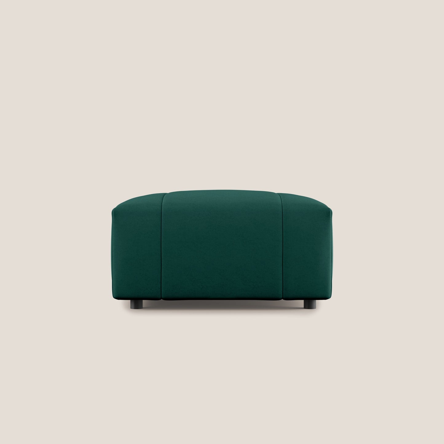 Pouf Giotto in morbida microfibra effetto velluto impermeabile idrorepellente T09 verde 