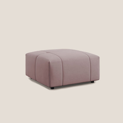Pouf Giotto in morbida microfibra effetto velluto impermeabile idrorepellente T09 rosa 