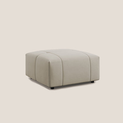 Pouf Giotto in morbida microfibra effetto velluto impermeabile idrorepellente T09 beige 