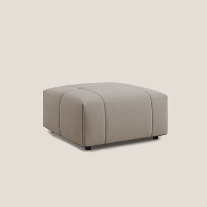 Pouf Giotto in morbida microfibra effetto velluto impermeabile idrorepellente T09 tortora 