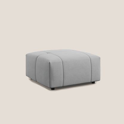 Pouf Giotto in morbida microfibra effetto velluto impermeabile idrorepellente T09 grigio chiaro 