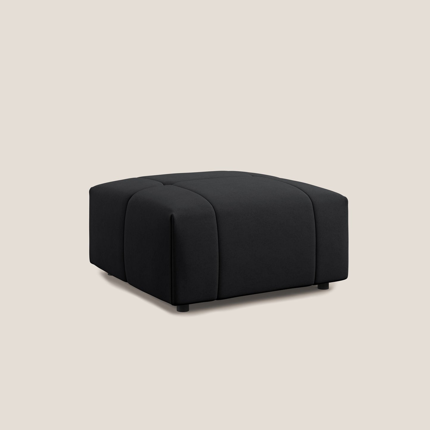 Pouf Giotto in morbida microfibra effetto velluto impermeabile idrorepellente T09 antracite 