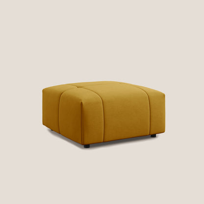 Pouf Giotto in morbida microfibra effetto velluto impermeabile idrorepellente T09 giallo 