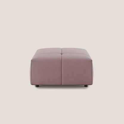 Pouf Giotto in morbida microfibra effetto velluto impermeabile idrorepellente T09 rosa 