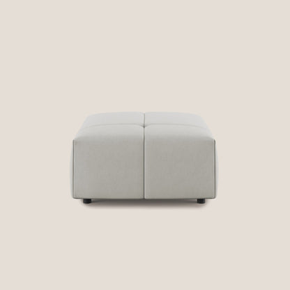 Pouf Giotto in morbida microfibra effetto velluto impermeabile idrorepellente T09 panna 